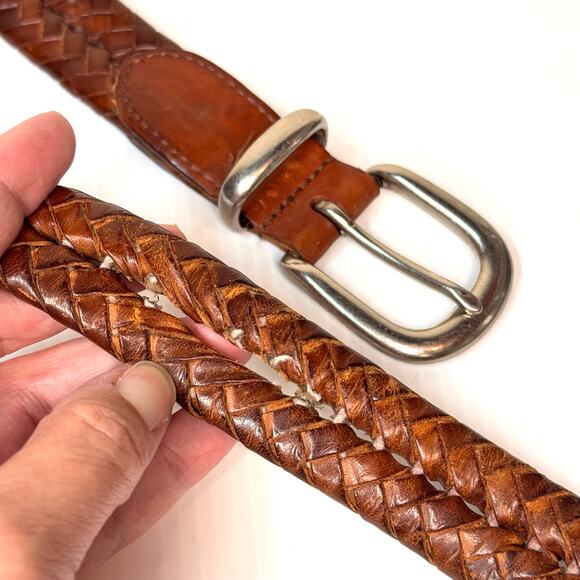Vintage COACH 5922 Men's Belt 40" Braided Leather Brass Classic Preppy Luxury - Picture 7 of 8